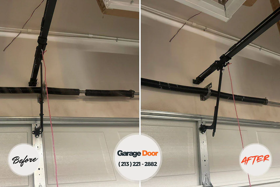 Before and after: garage door repair Woodway, TX